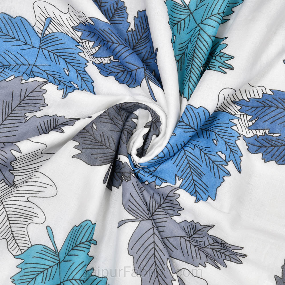 Maple Leaf Blueish Single Bed Dohar Blanket
