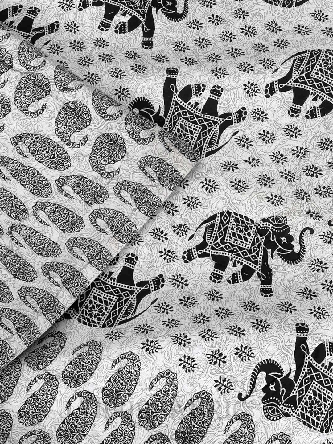 Jaipuri Quilt Elephant Print 300GSM Fine Cotton Double Bed Rajai