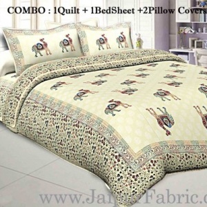 jaipur Razai Double Bed With Satrangi Camel Pattern Combo Pack