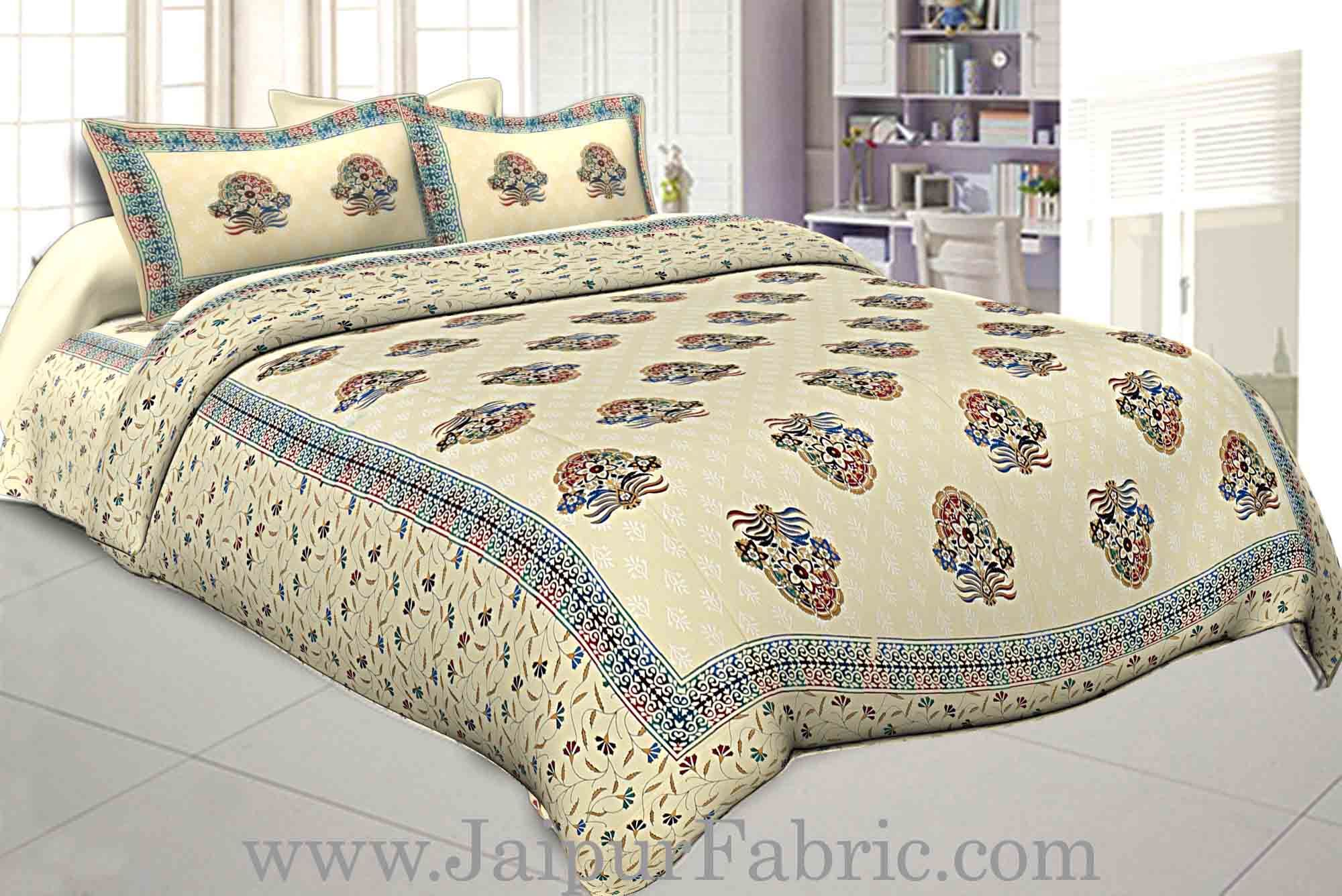 jaipur Razai Double Bed With Satrangi Floral  Pattern Combo Pack