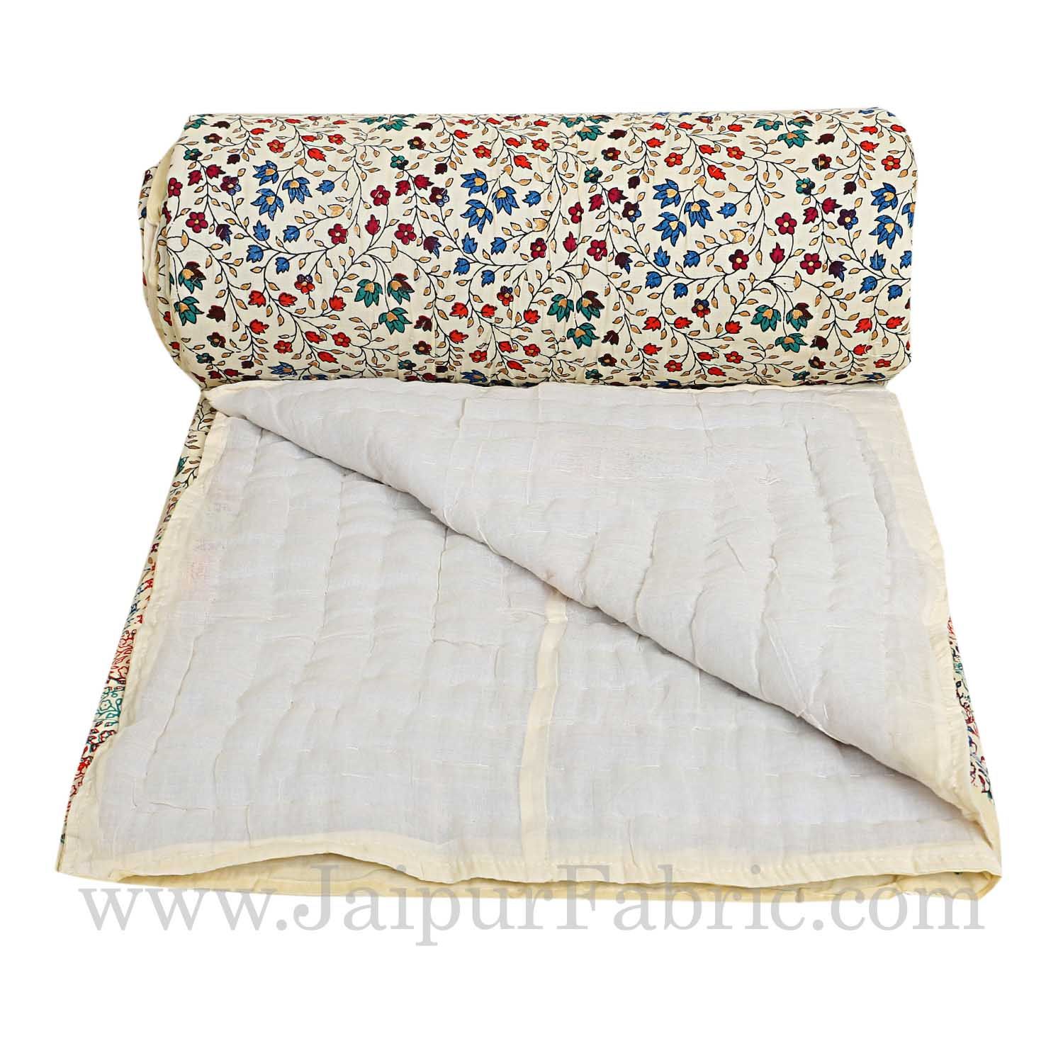 jaipur Razai Double Bed With Satrangi Small Multi  Floral  Pattern Combo Pack