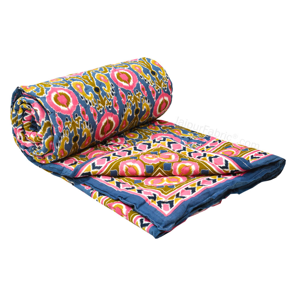 Lush Pink Blue Bed in a Bag Set of 4
