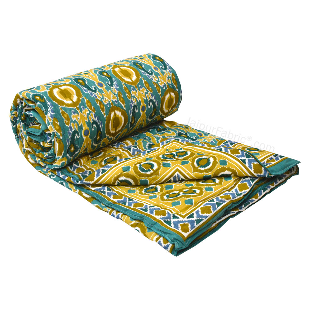 Lush Green Ikat Bed in a Bag Set of 4