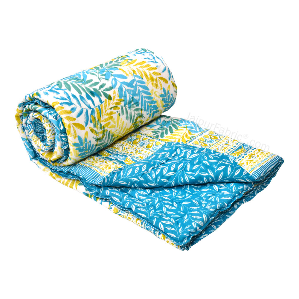 Timber Blue Yellow Premium Cotton Bed in a Bag Set of 4