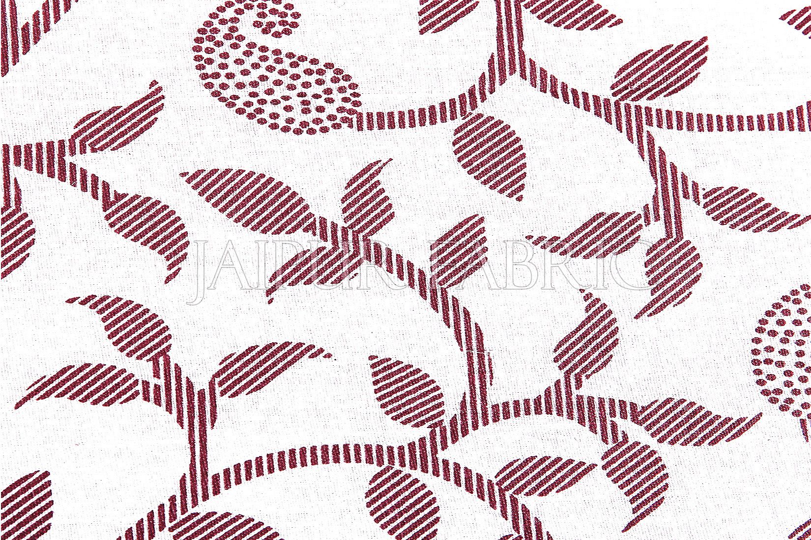 Brown Polka Dots Border and Leaf Print Cotton Diwan Set