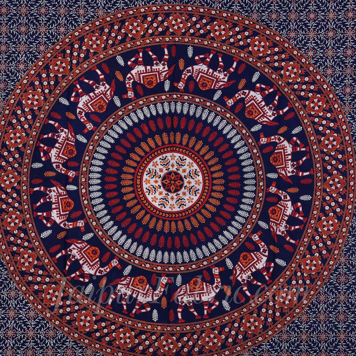 Orange Camel Print Pure Cotton Bohemian Mandala Diwan Set