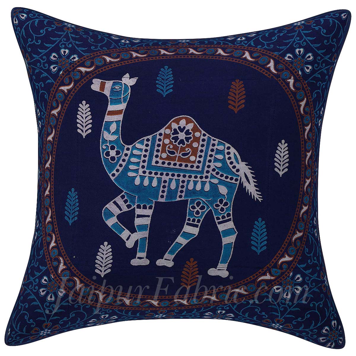 Blue Camel Print Pure Cotton Bohemian Mandala Diwan Set
