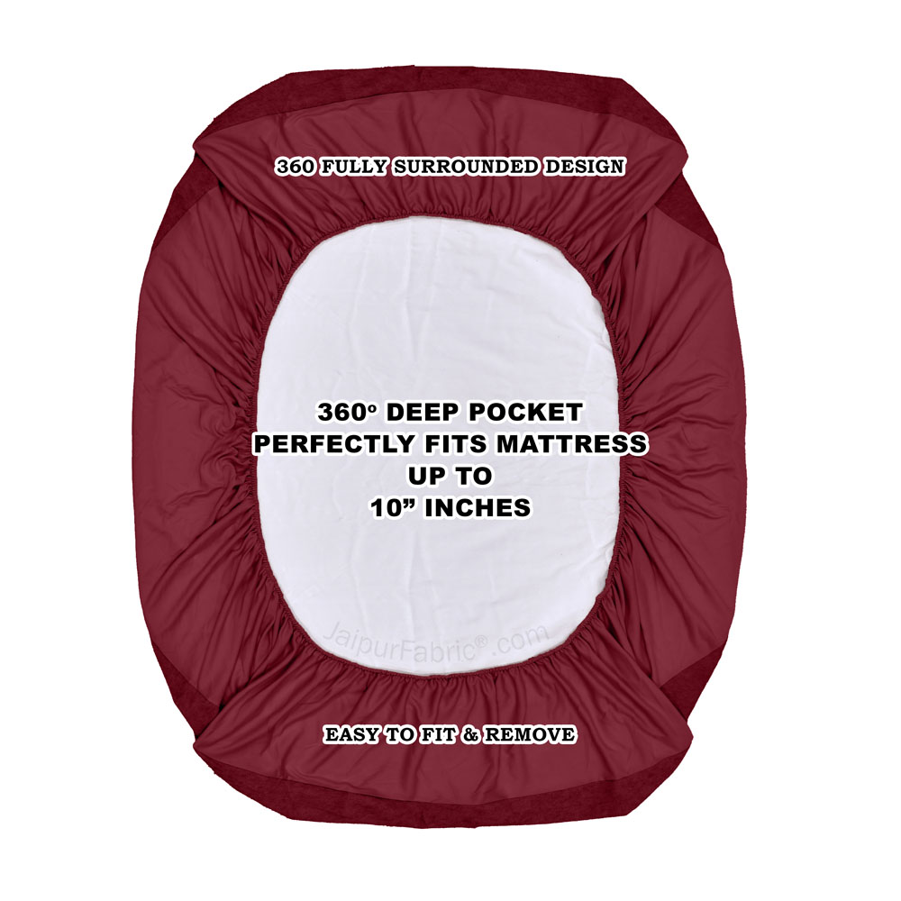 Heavy Quality Red Terry Cotton Waterproof and Elastic Fitted Through Out Double Mattress Protector