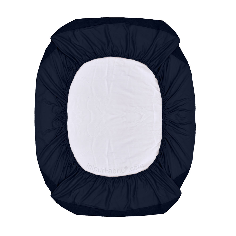 Heavy Quality Navy Blue Terry Cotton Waterproof and Elastic Fitted Through Out Double Mattress Protector
