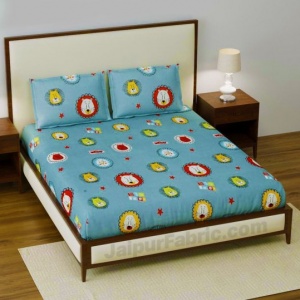 Lion King Kids Fitted BedSheet Supersoft Double Bed Size with 2 Pillow Covers