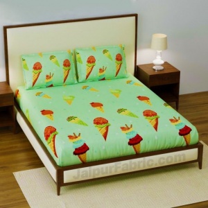Cool Fitted Kids BedSheet Supersoft Double Bed Size with 2 Pillow Covers
