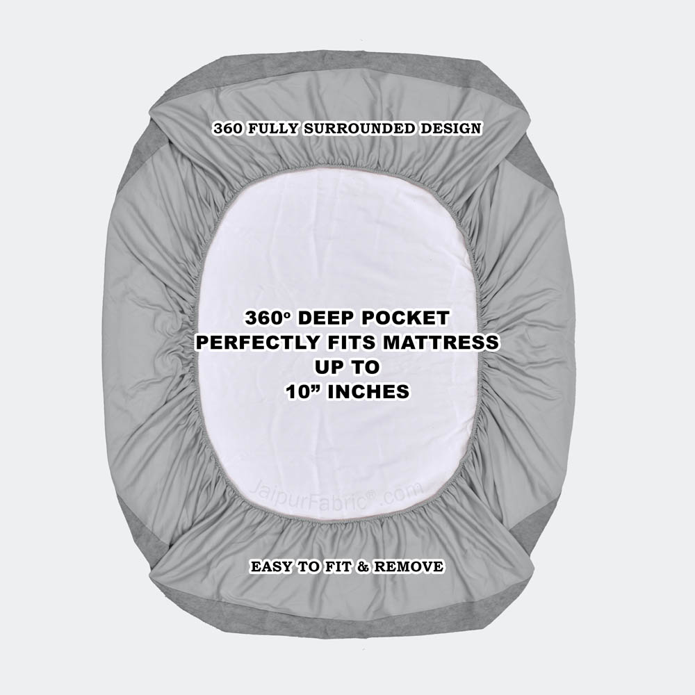 Heavy Quality Grey Terry Cotton Waterproof and Elastic Fitted Water Resistant Ultra Soft Double Mattress Cover