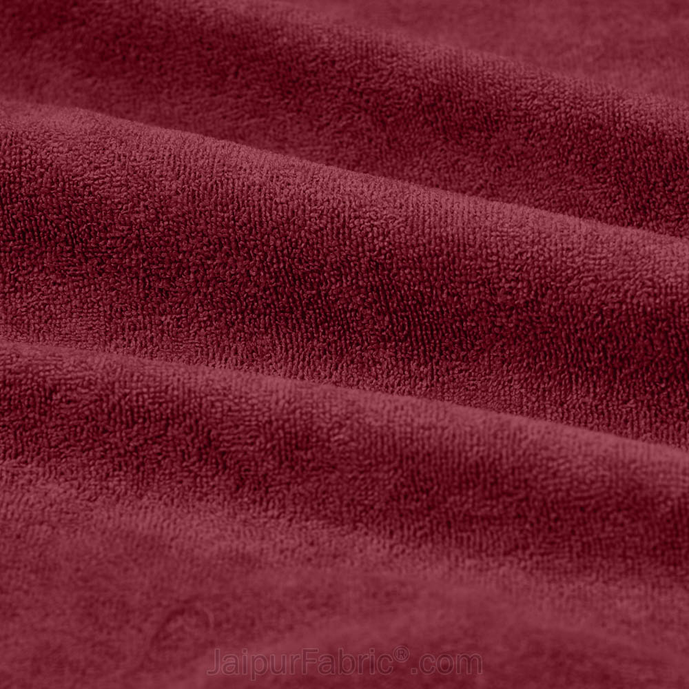 Heavy Quality Maroon Terry Cotton Waterproof and Elastic Fitted Water Resistant Ultra Soft Double Mattress Cover