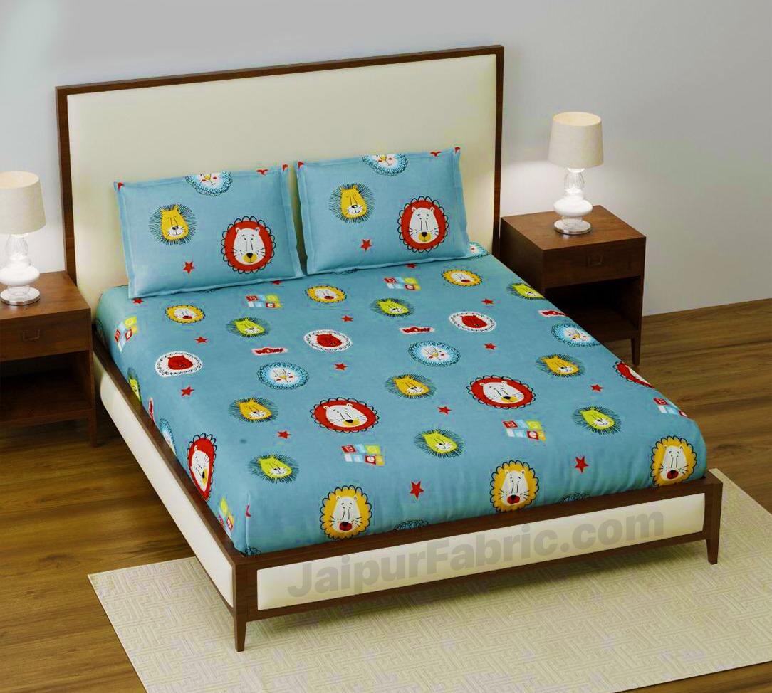 Lion King Kids Fitted BedSheet Supersoft Single Bed Size with 1 Pillow Cover
