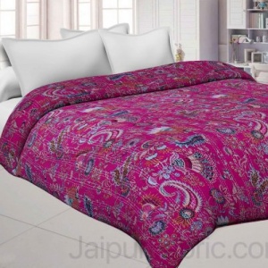Red Cotton Gudri Katha Work Dohar Comforter