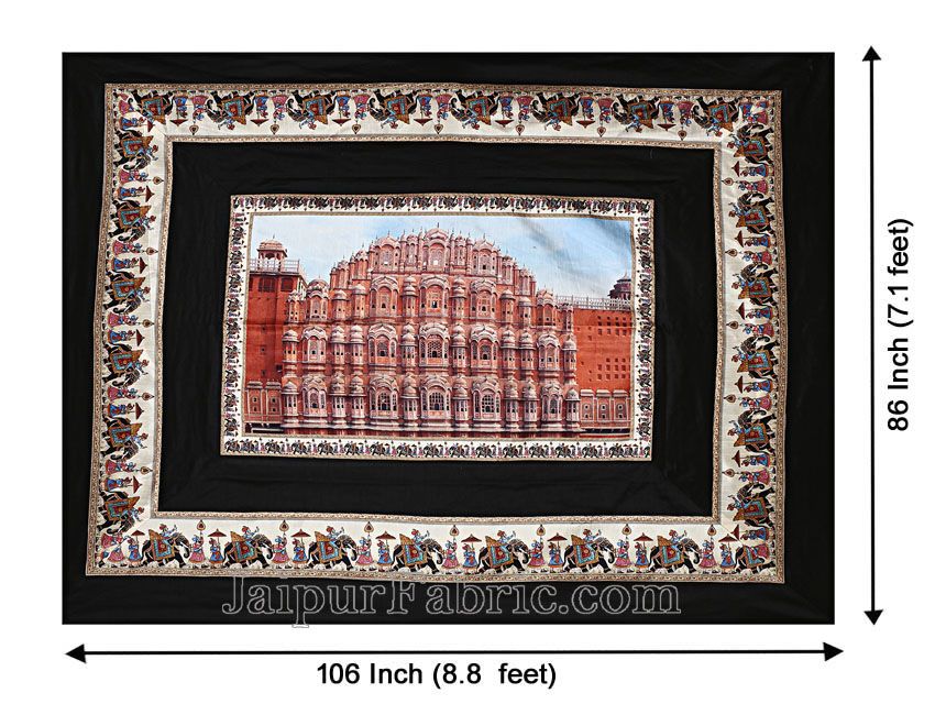 Digital Print Silk Bedsheet Jaipur Hawa Mahal