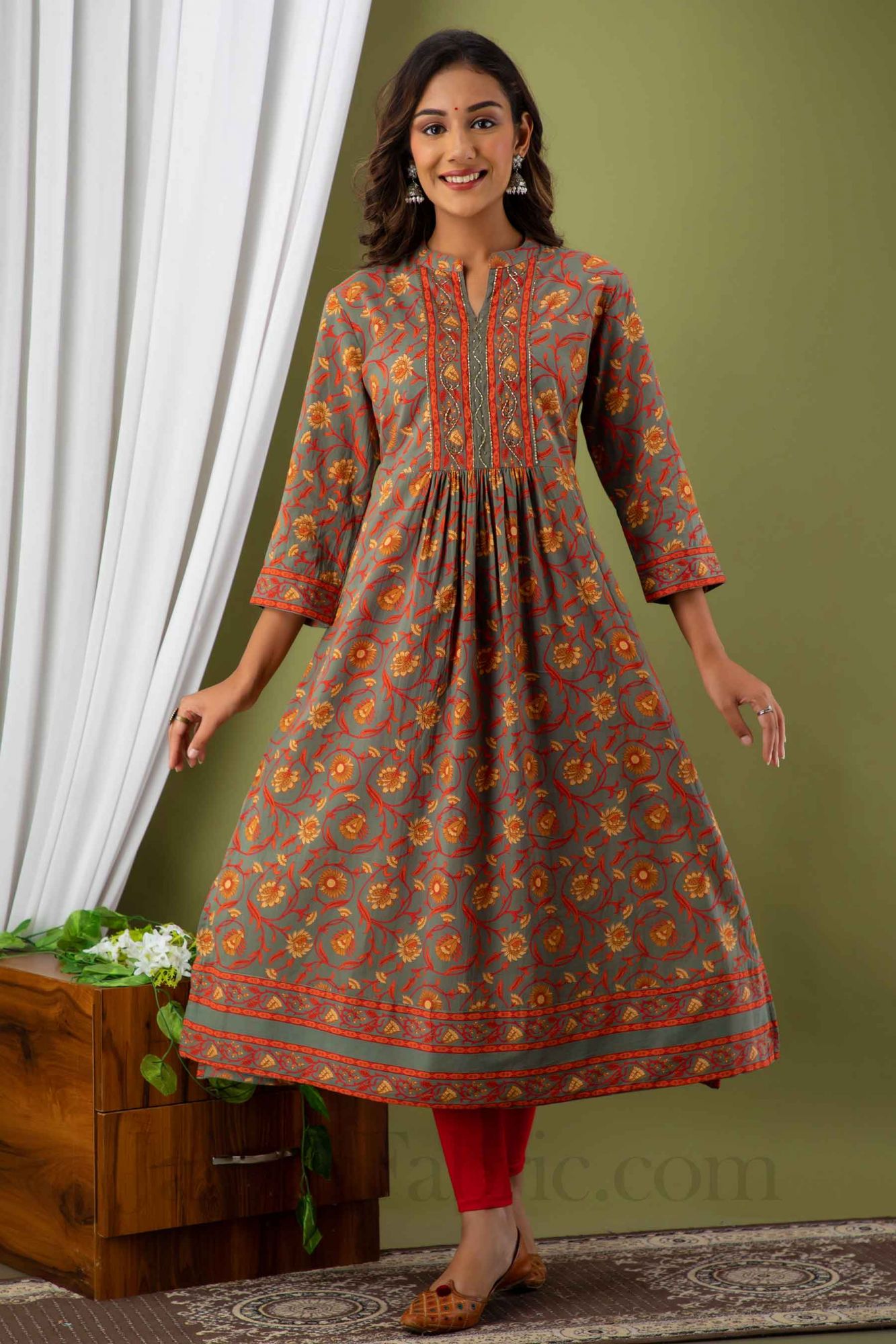 Buy Libas Women's Printed Double Layer A-Line Kurta (Black, Brown, XL) Pack  of 2 at Amazon.in