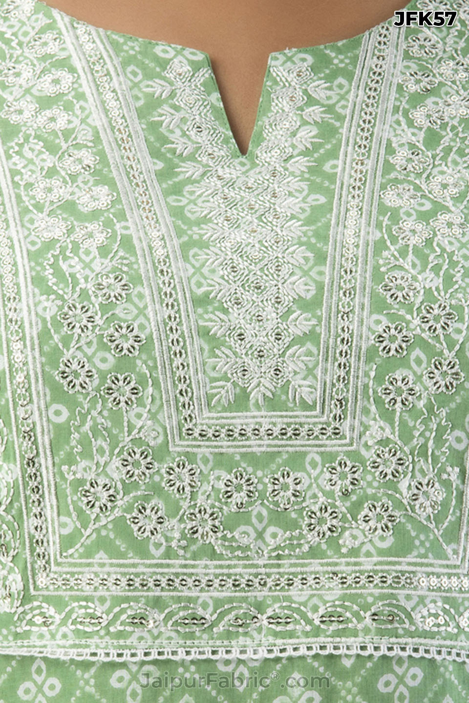 Green Embroidery Kurti Pant & Dupatta