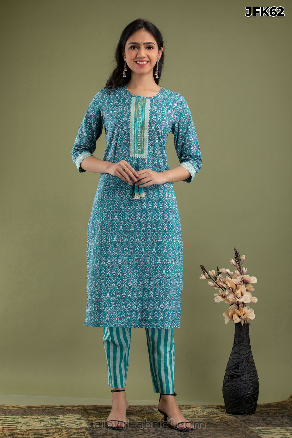 Pure Jaipuri Cotton Kurti Pant Set, Normal, Size: Mentioned In I.ages at Rs  850/piece in Chennai