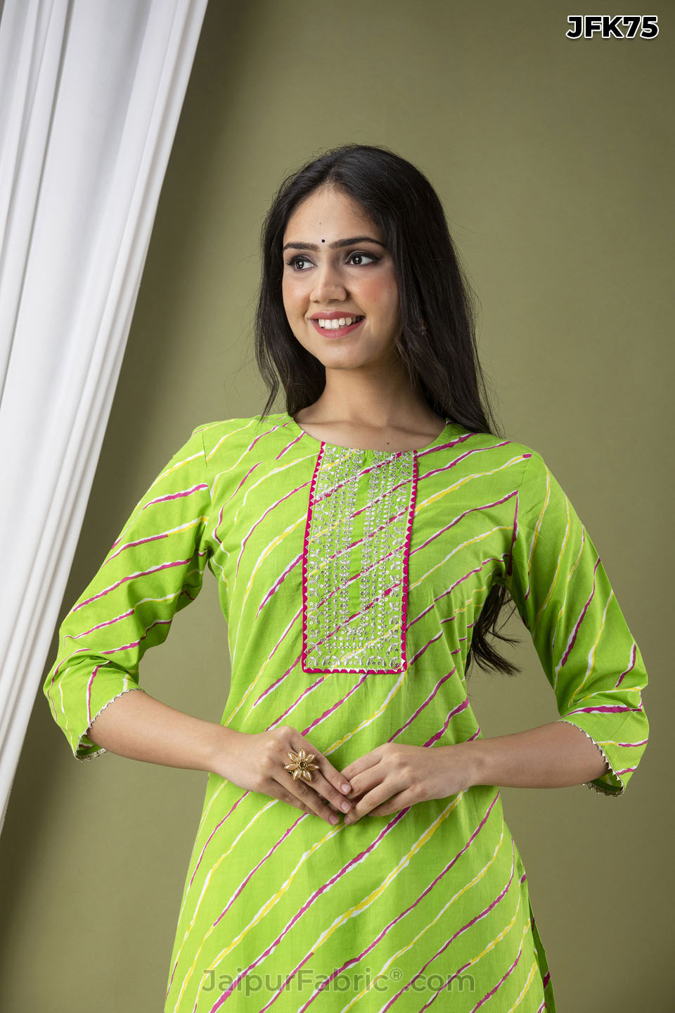 Light Green Premium Quality Cotton Material Printed Pattern Kurti For  Ladies at Best Price in Ahmedabad | Ekta Enterprise