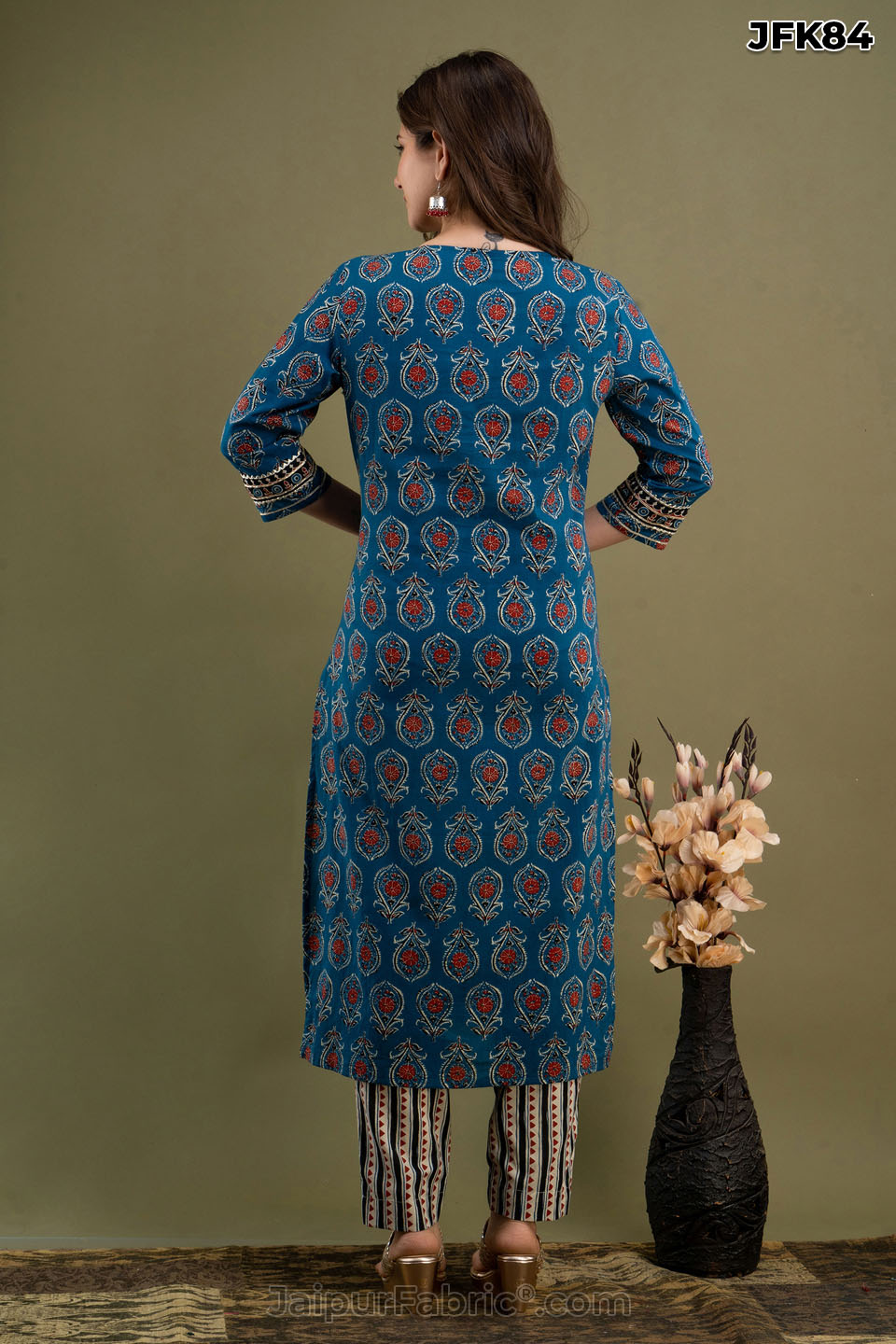 Peacock Blue Color Casual Wear Kurti Set :: MY SHOPPY LADIES WEAR
