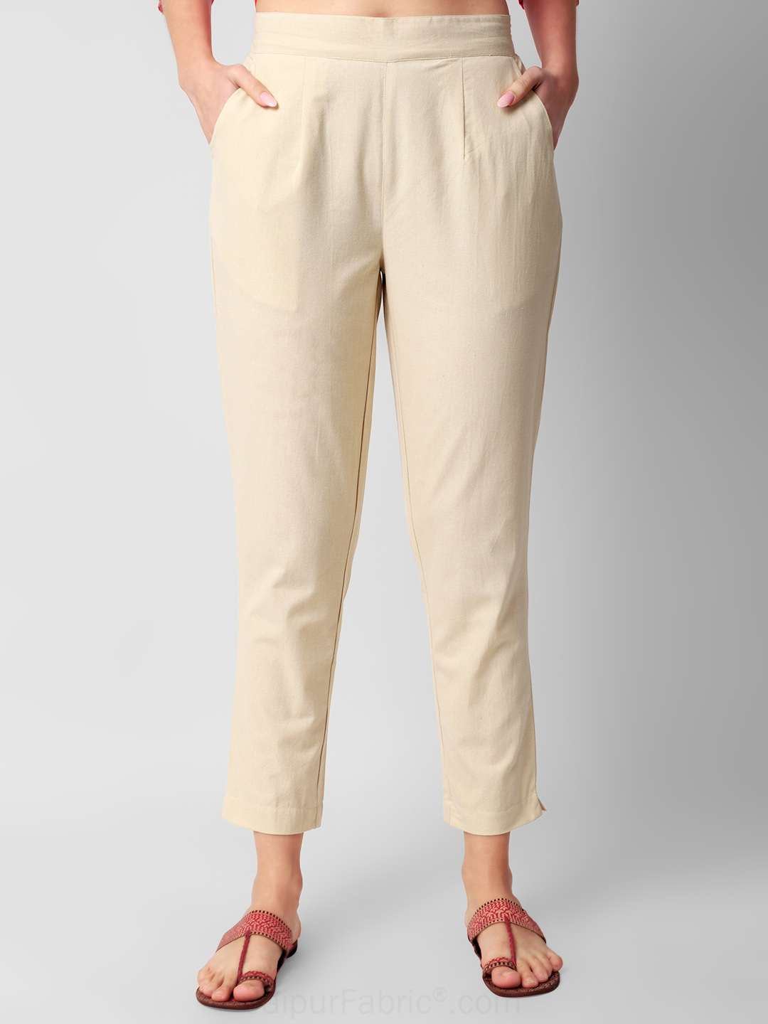Caramel Cream Women Cotton Pants casual and semi formal daily trousers