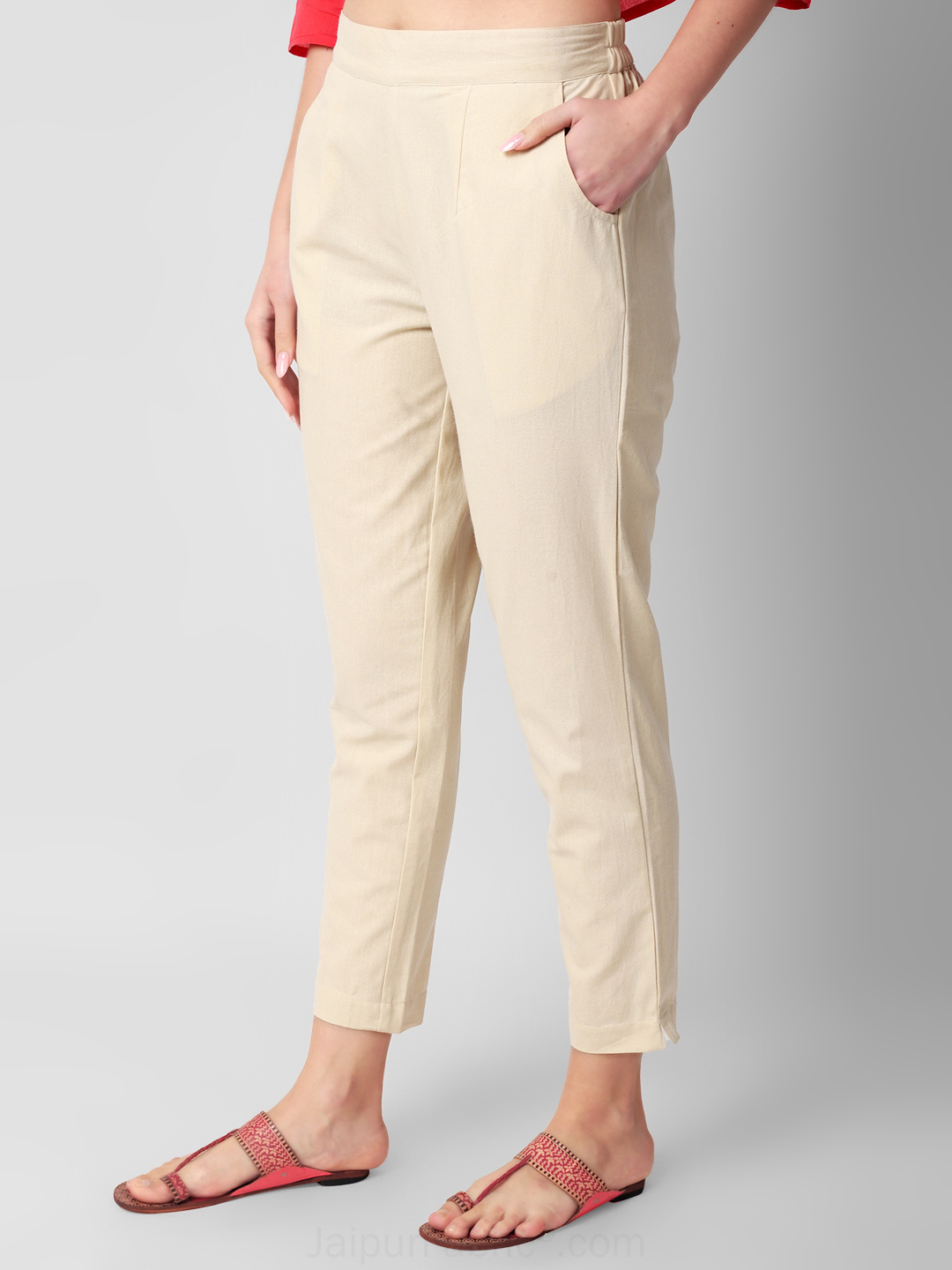 Buy vandanam Slim Fit Textured Polycotton Trousers, Formal Pants for Men  Cream at Amazon.in