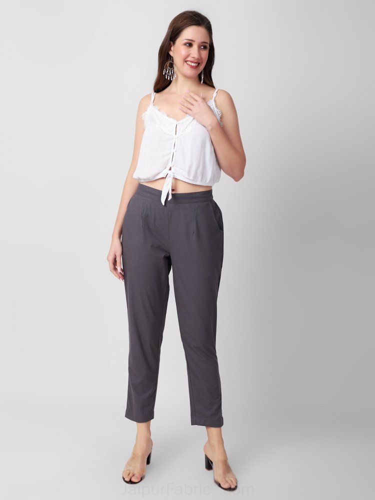 Buy Grey Trousers & Pants for Women by SMARTY PANTS Online | Ajio.com-cheohanoi.vn