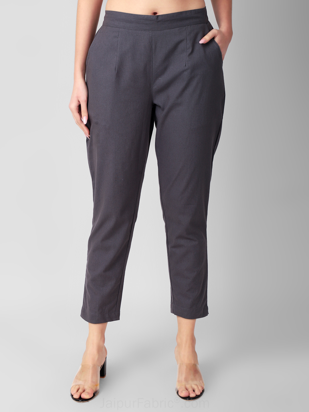 Slate Grey Women Cotton Pants casual and semi formal daily trousers