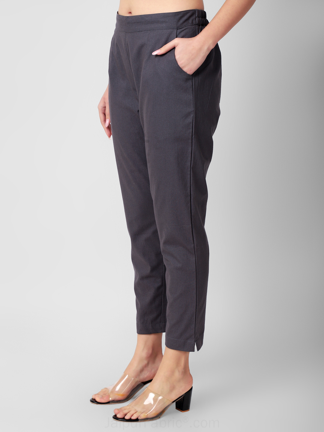 Slate Grey Women Cotton Pants casual and semi formal daily trousers