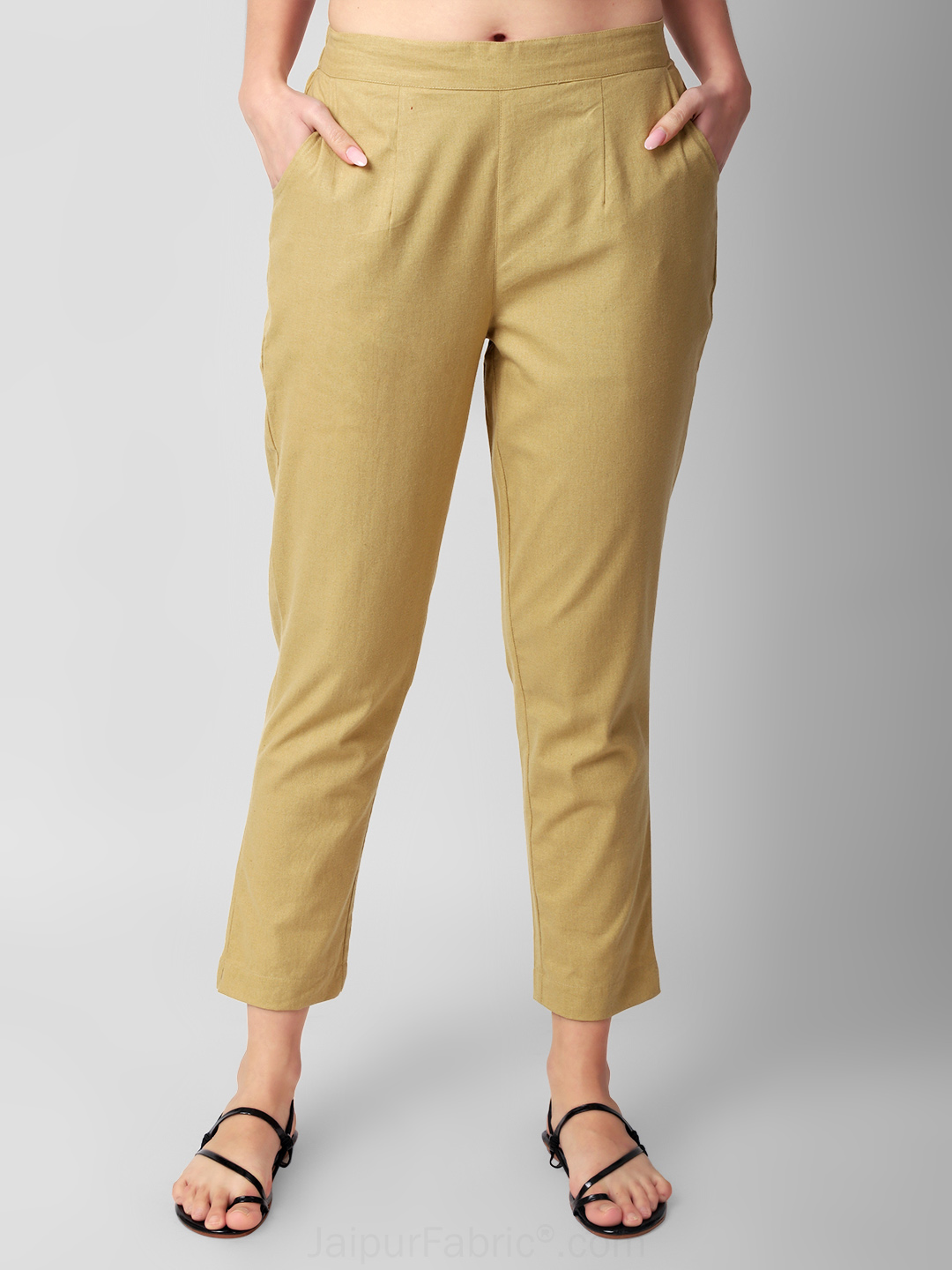 Sandy Beige Women Cotton Pants casual and semi formal daily trousers