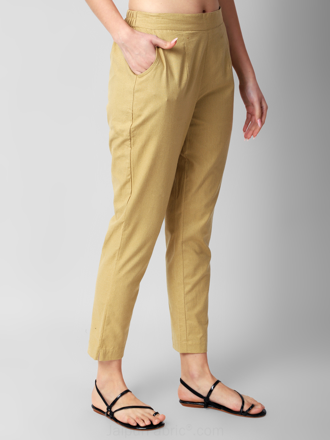 Sandy Beige Women Cotton Pants casual and semi formal daily trousers