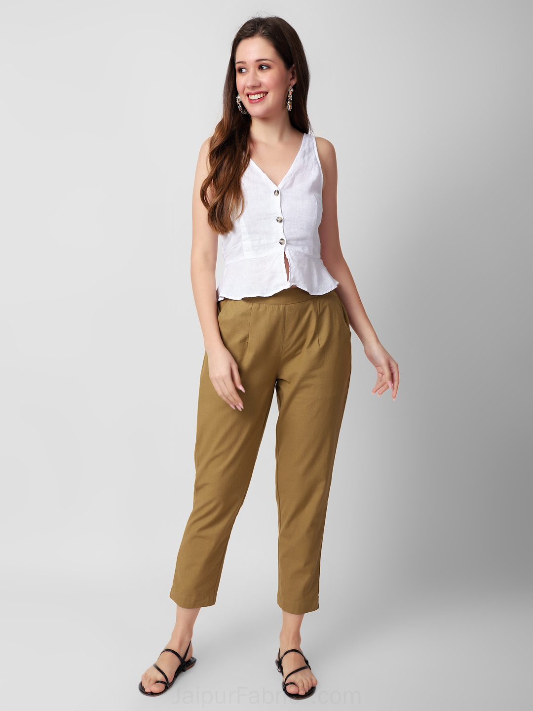 Fresh Summer Collection 2023 Trendy Partywear Cotton Womens Trousers Trendy  Graceful Design White Cotton Straight Fit