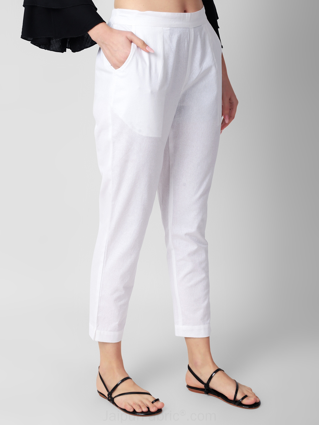Cotton Pull on Pants - White