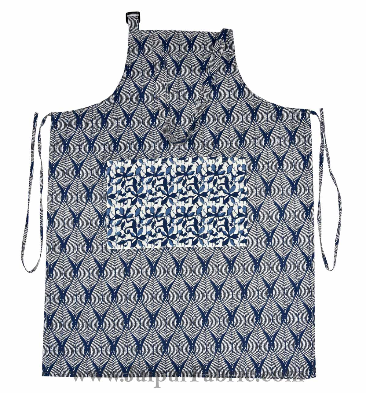 Navy blue retro print apron