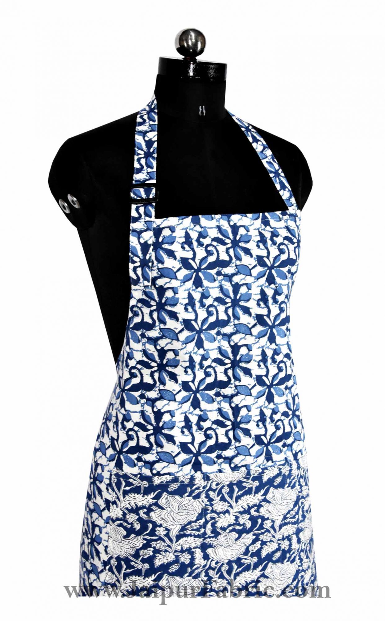 Batik print blue apron