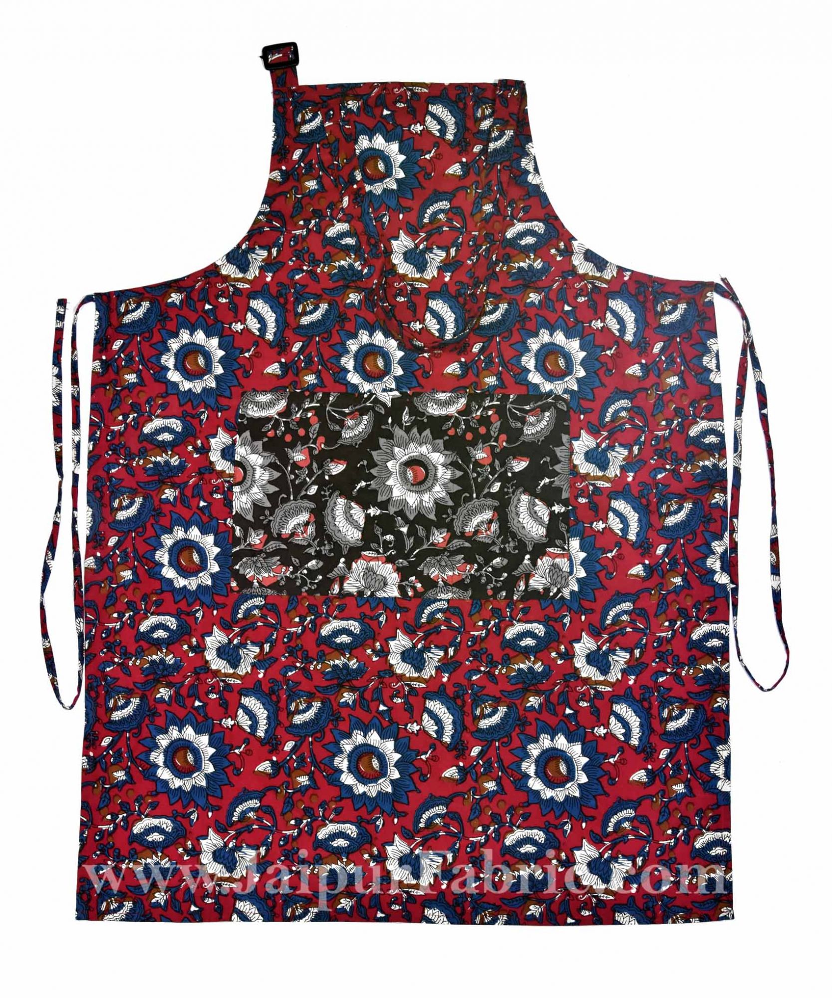 Batik print red apron