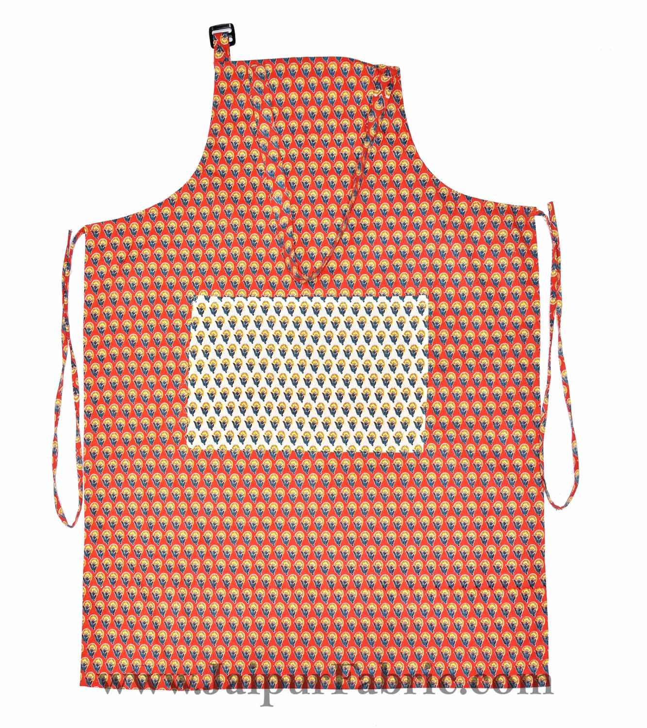 Buti print orange apron