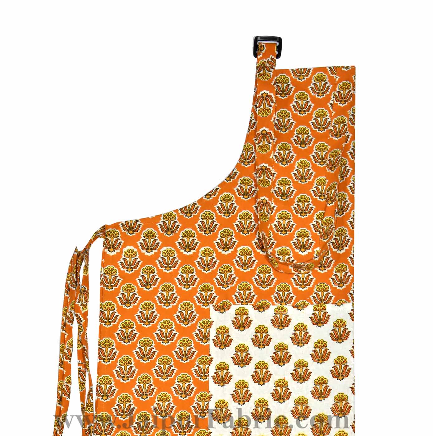Orange flower bouquet print apron