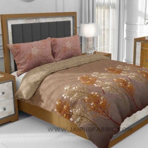 Brown Tropical Trees King Size Bedsheet