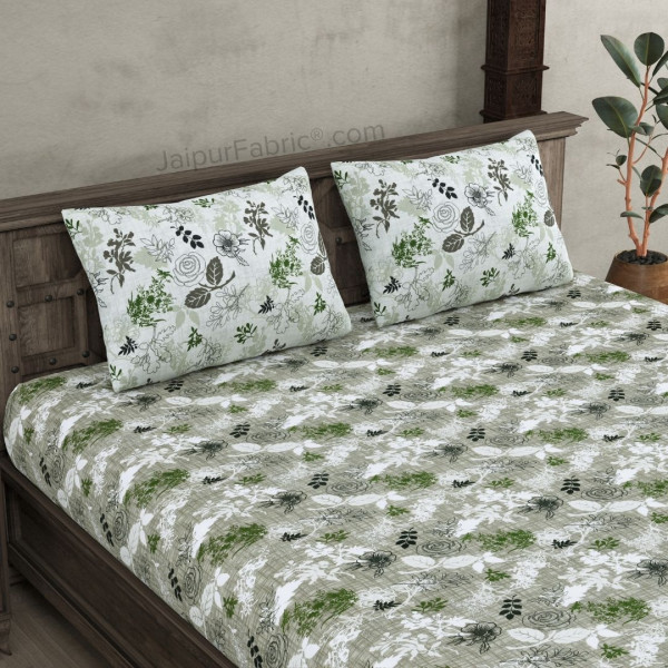 The Finest Pick Green Cotton King Size Bedsheet