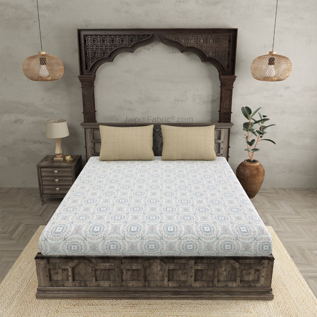 The Icon Brown Cotton King Size Bedsheet