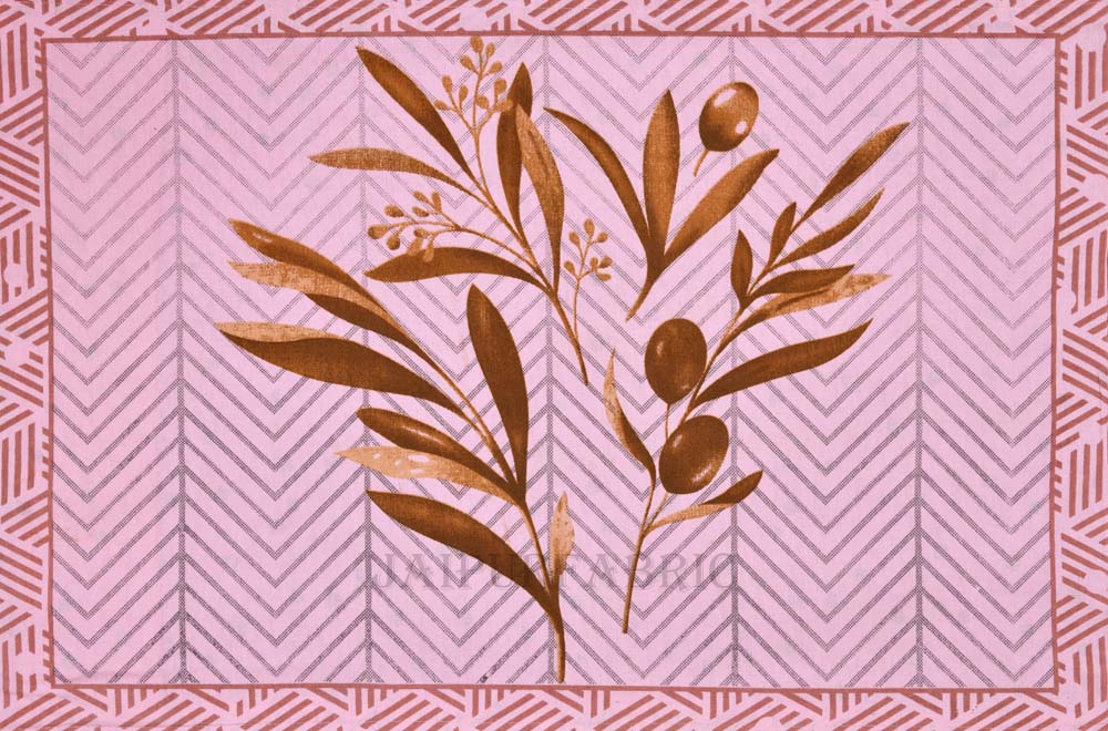 Leafy Luxury Pink Pure Cotton King Size Bedsheet
