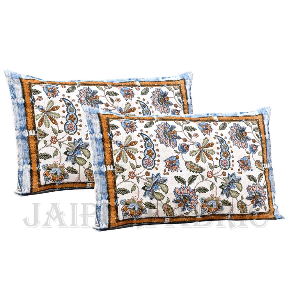 Bed in a Bag Hop Trefoil Blue Brick 1 Dohar + 1 Double BedSheet + 2 Pillow Covers
