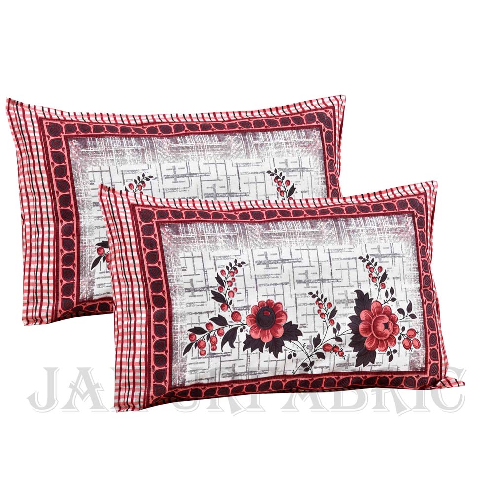 Bed in a Bag Damask Red Rose  1 Dohar + 1 Double BedSheet + 2 Pillow Covers