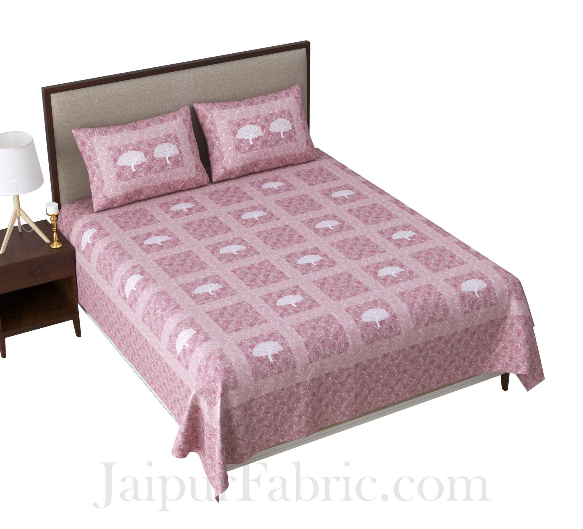 Earth Pastel Peach King Size Pure Cotton Bedsheet