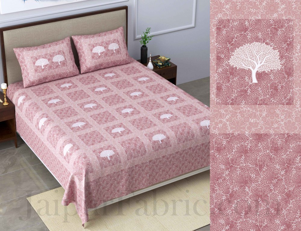 Earth Pastel Peach King Size Pure Cotton Bedsheet