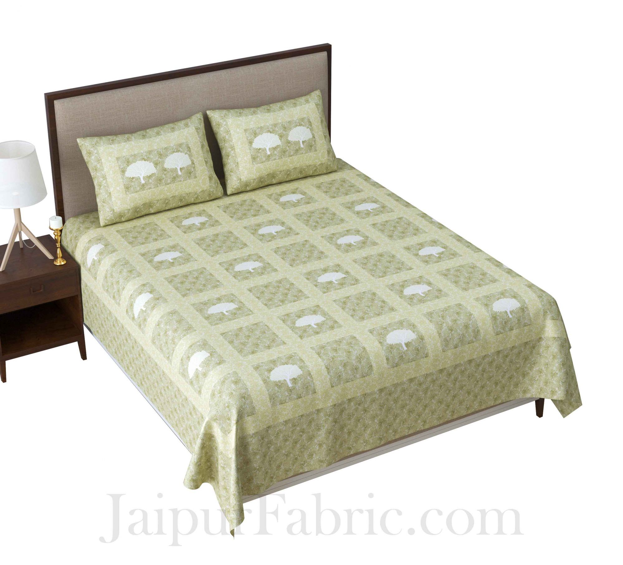 Earth Pastel Green King Size Pure Cotton Bedsheet
