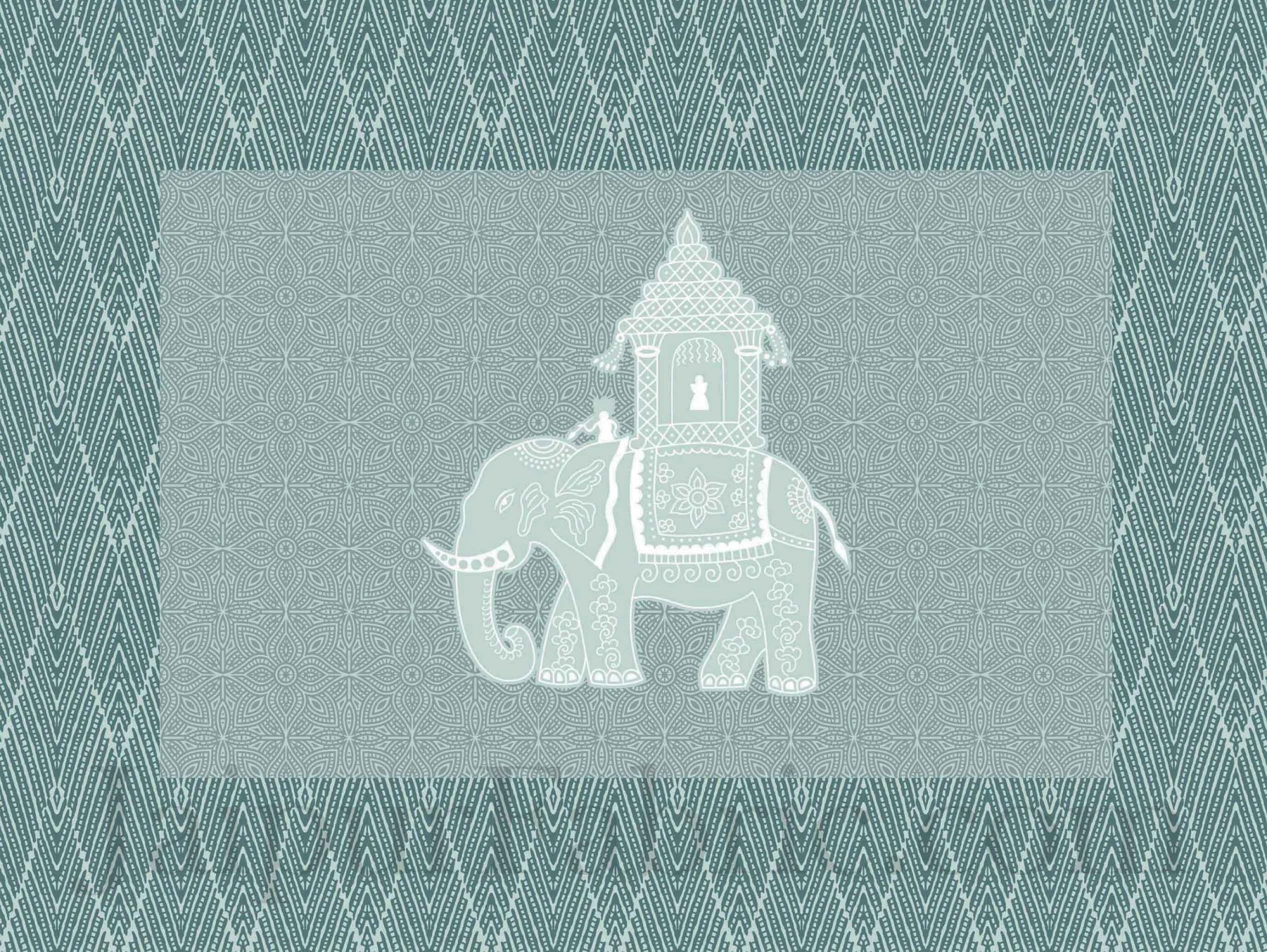 The Elephant King Pastel Green King Size Pure Cotton Bedsheet