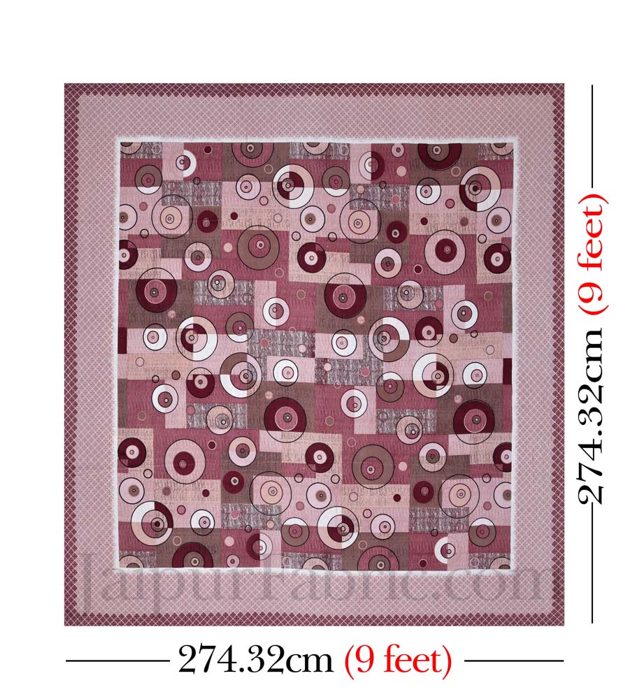 Procian Print Geometric Art Pink Pure Cotton King Size Bedsheet